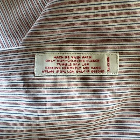 Brooks Brothers 346 Dress Shirt Mens 15.5 2/3 White/red/blue Stripe - Picture 12 of 12